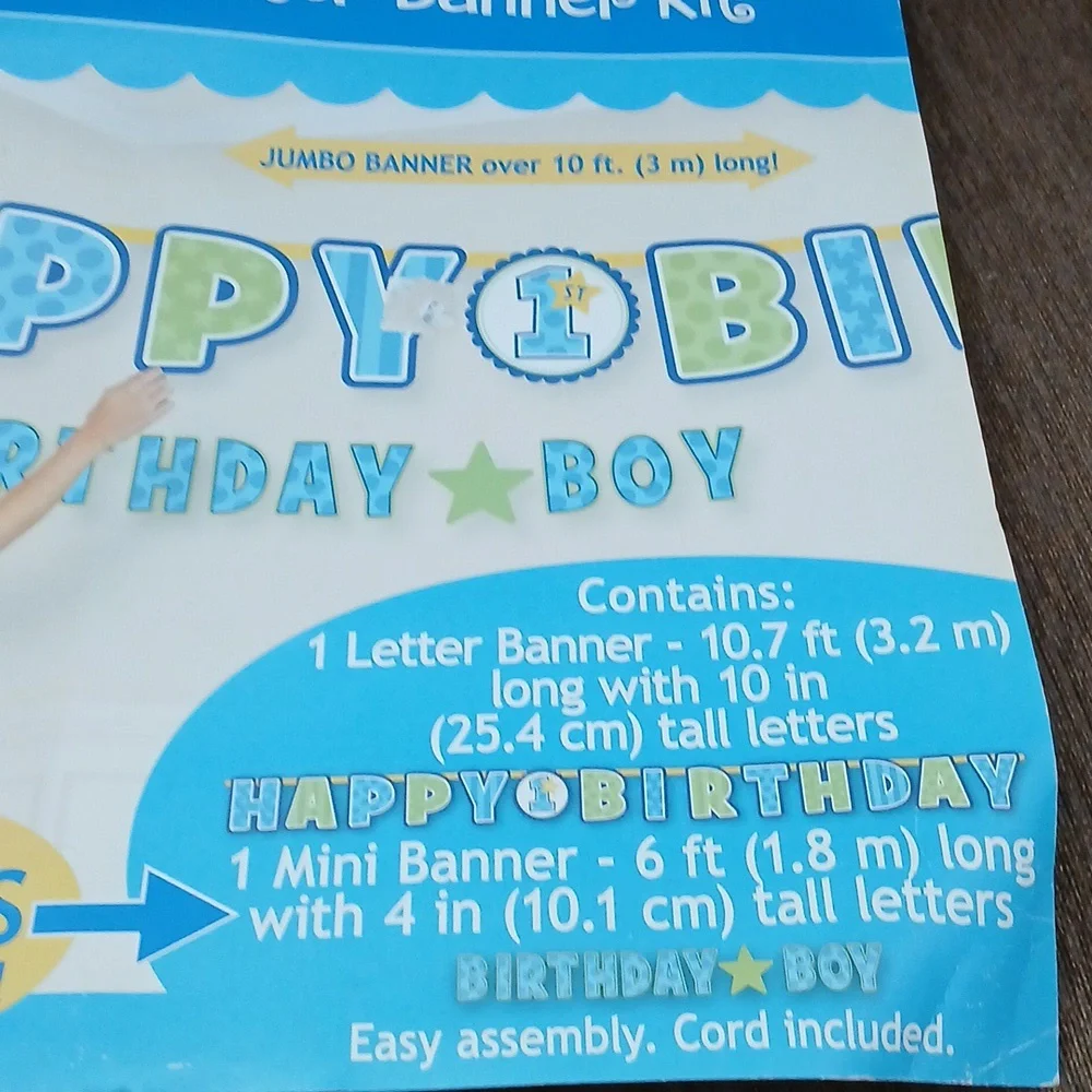 Amscan Blue Birthday Boy Jumbo Letter Banner Kit